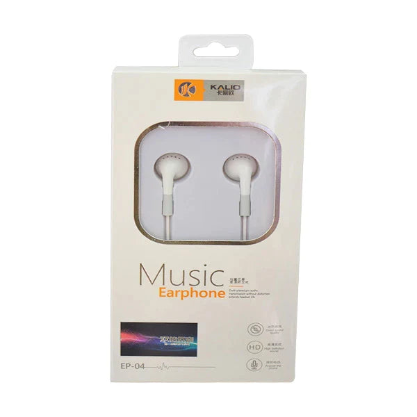 Kalio Wired Earphones White EP04. Kalio Wired Earphones White EP04.
